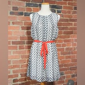 Belted Chevron Dress